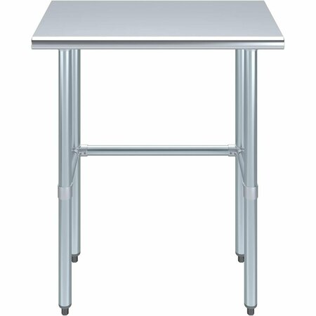 Amgood 18 in. x 30 in. Open Base Stainless Steel Metal Table WT-1830-RCB-Z